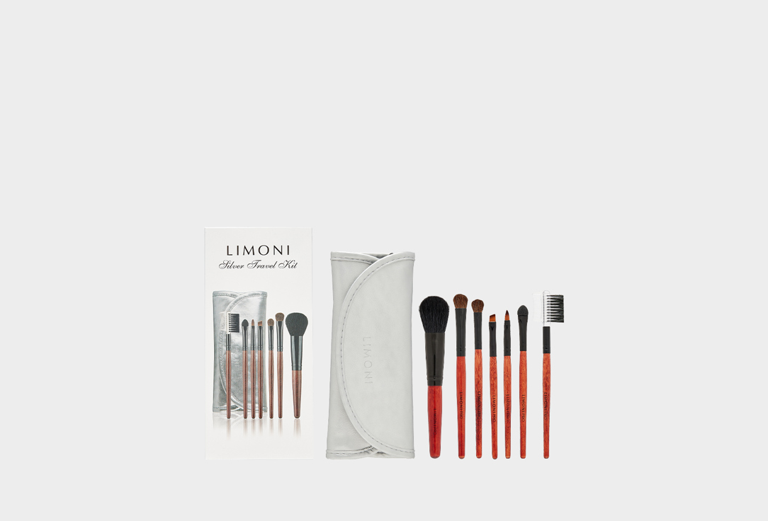 Набор кистей (7 предметов+чехол) LIMONI Silver Travel Kit 1 шт цена и фото