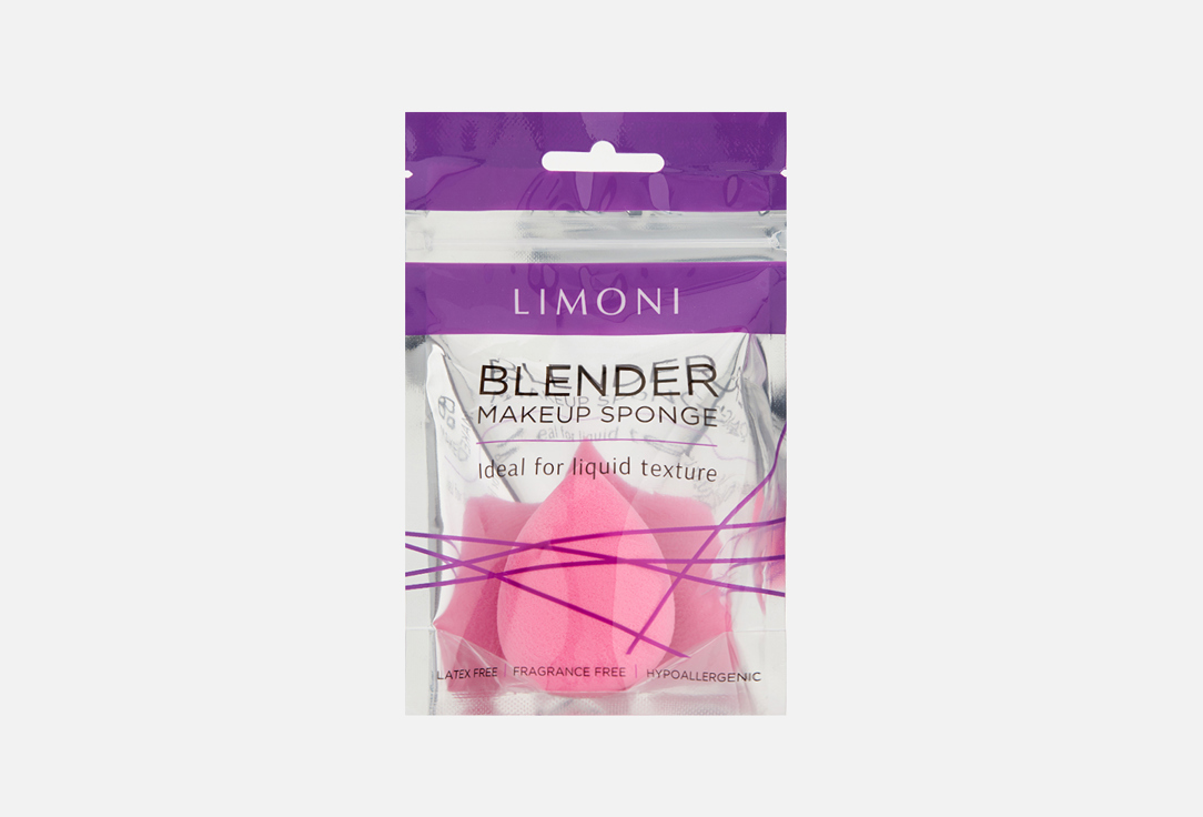 Cпонж для макияжа LIMONI Blender Makeup Sponge Pink 1 шт спонж для макияжа limoni blender makeup sponge ivory 1 шт