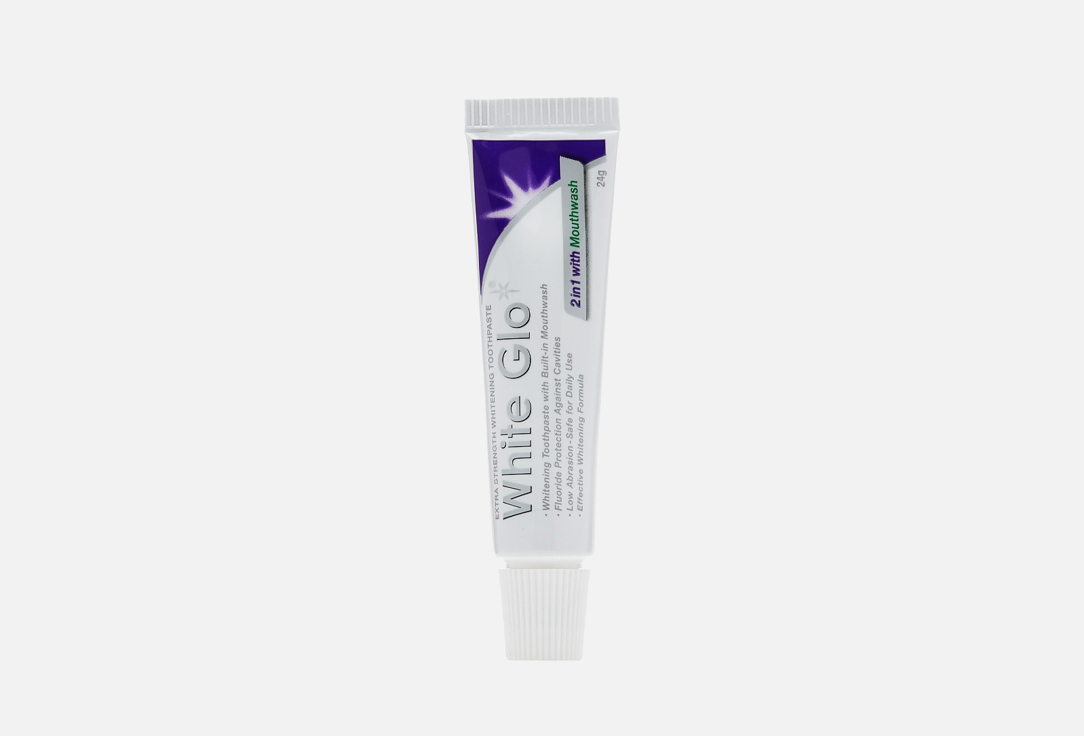 Экстрасильная отбеливающая зубная паста White Glo 2 in 1 mouthwash 