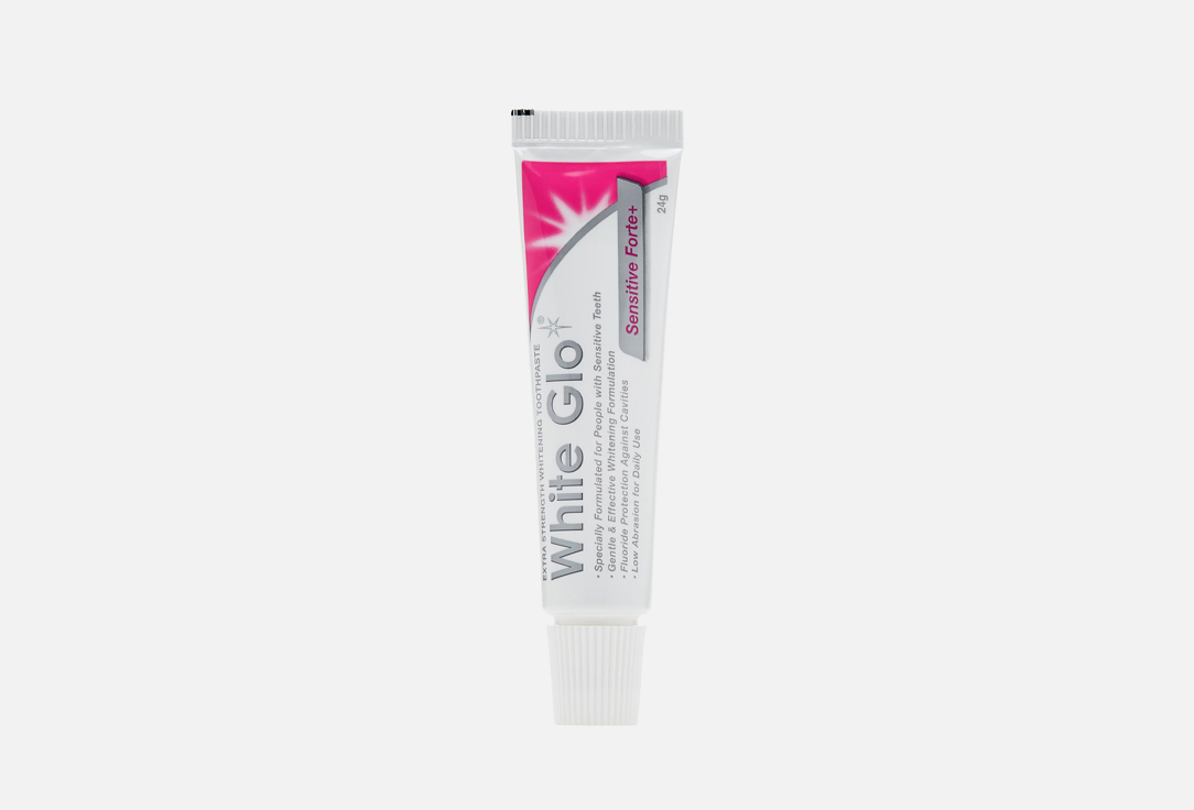 Экстрасильная отбеливающая зубная паста для чувствительных зубов WHITE GLO Sensitive Forte+ 24 г экстрасильная отбеливающая зубная паста для чувствительных зубов white glo sensitive forte 24 гр