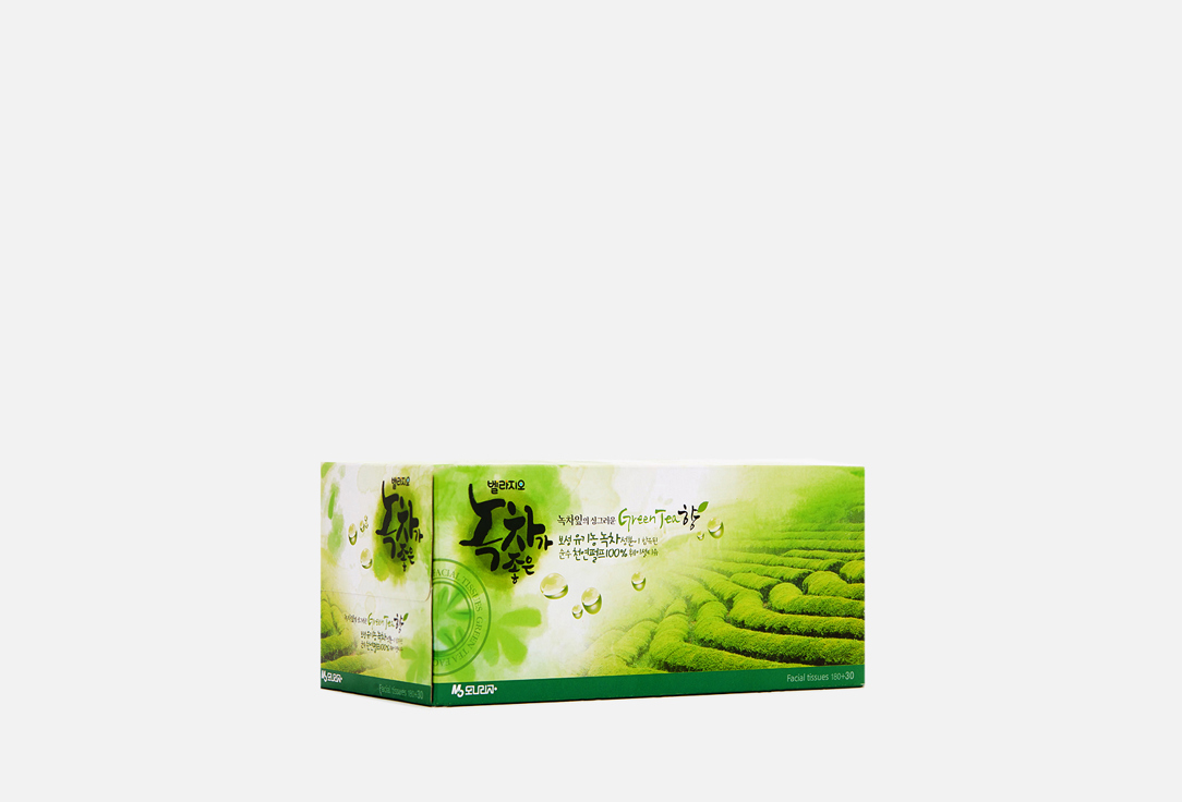 Салфетки для лица двухслойные с органическим зеленым чаем Monalisa Bellagio Green Tea 