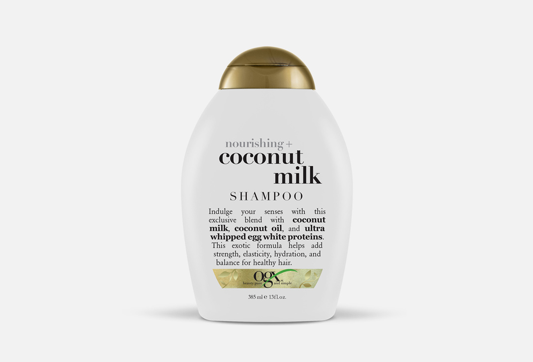 Питательный шампунь для волос OGX С кокосовым молоком 385 мл увлажняющий шампунь с кокосовым молоком 385мл nourishing coconut milk shampoo organix