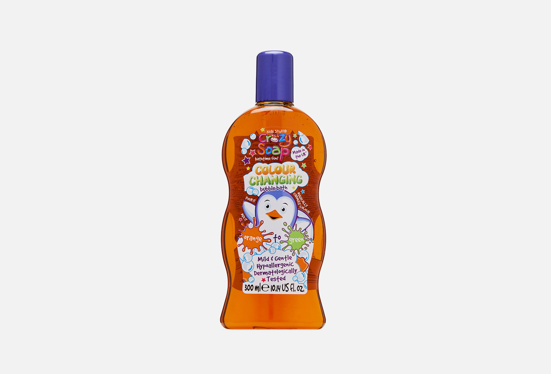 Пена для ванн, меняющая цвет KIDS STUFF Crazy Soap Colour Changing Bubble Bath Orange to Green 300 мл цена и фото