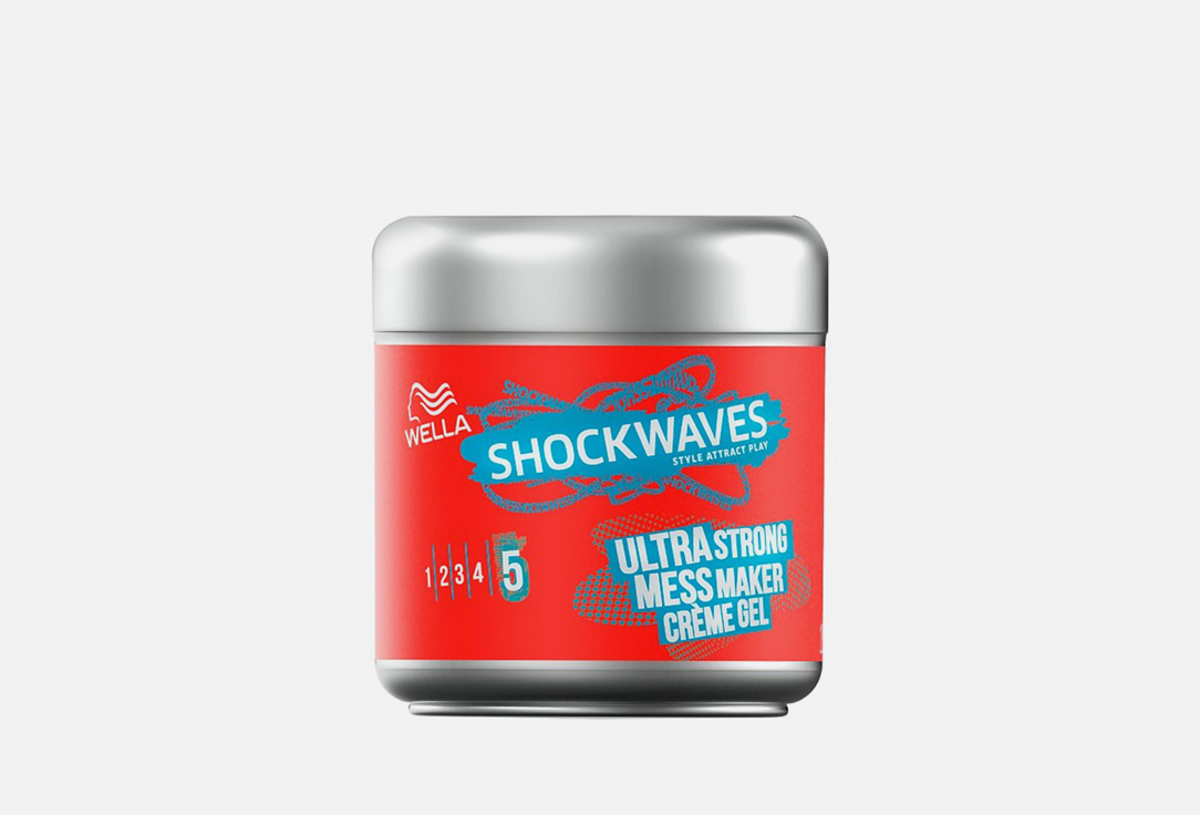 Крем-гель для волос Wella Shockwaves Ultra strong mess maker 