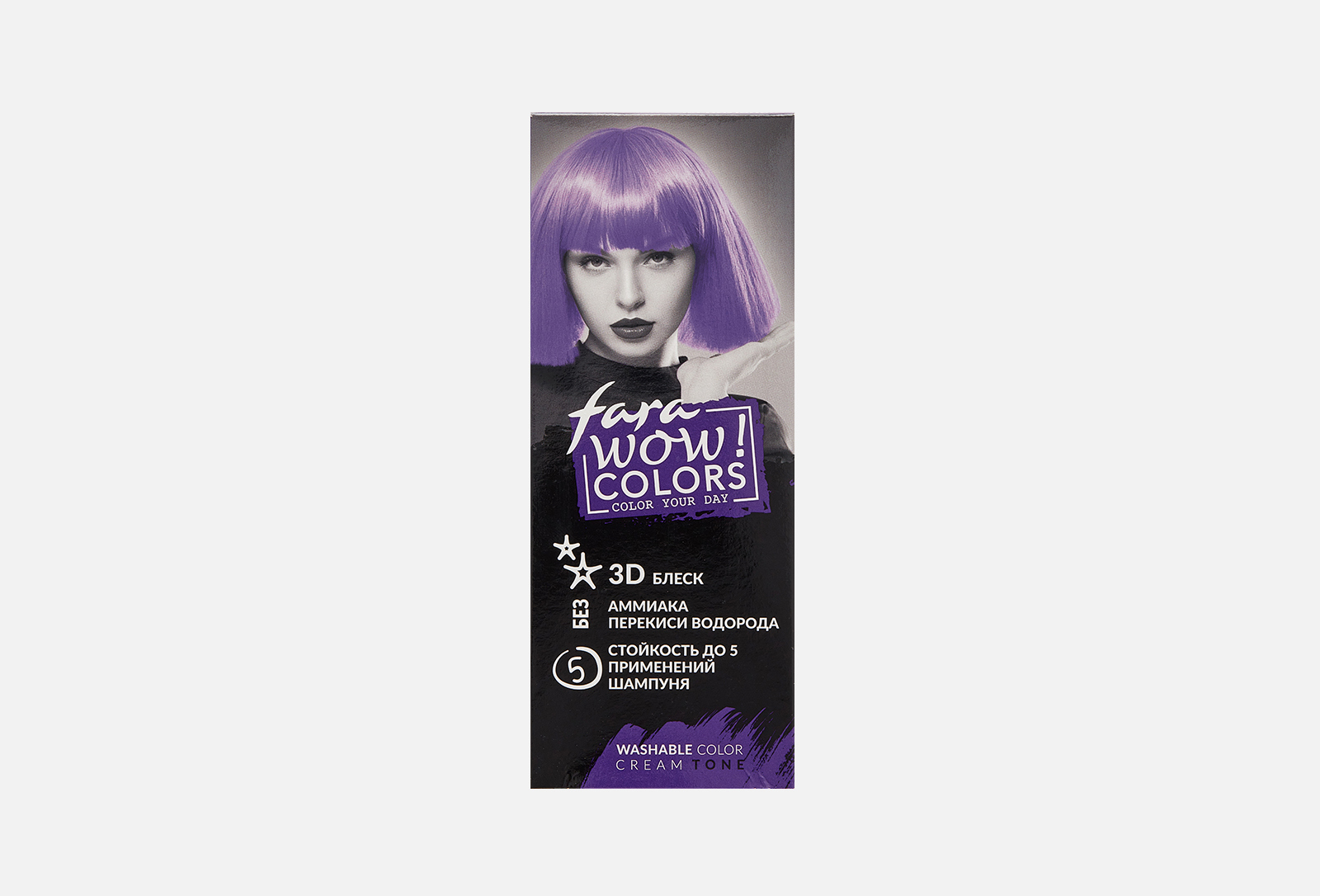 Fara Смываемый оттеночный крем для волос WOW Colors чернильный 80 мл ...