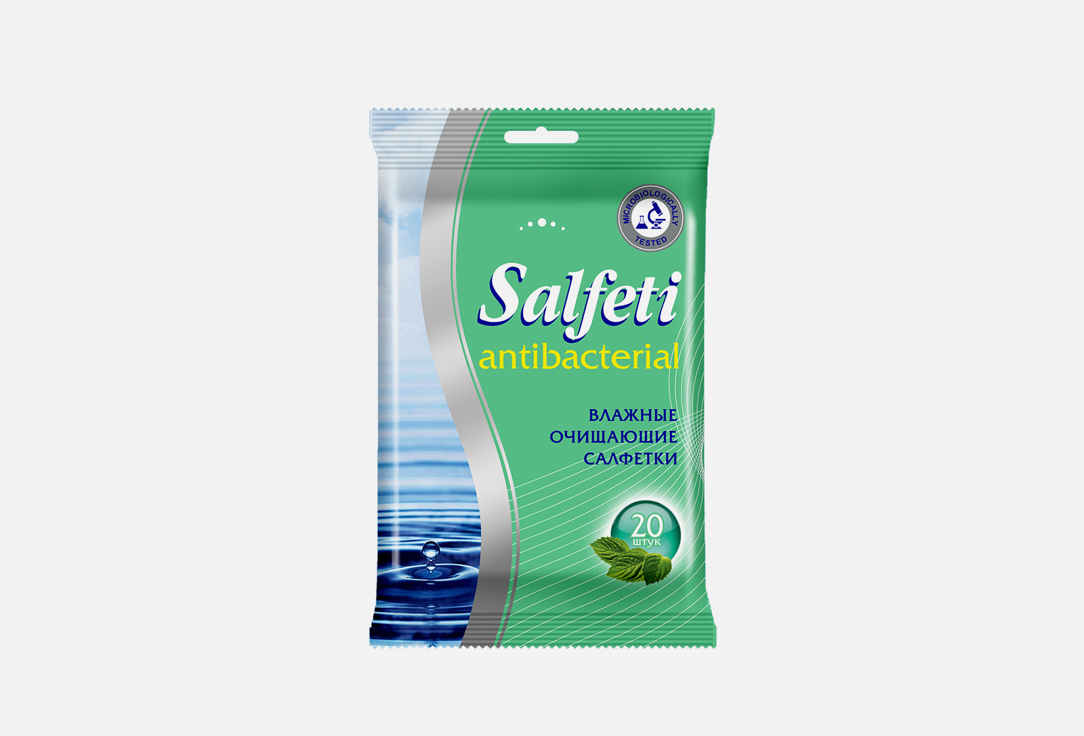 Антибактериальные влажные салфетки SALFETI Antibac 20 шт салфетки влажные antibacterial derma protect антибактериальные 20шт 2 шт