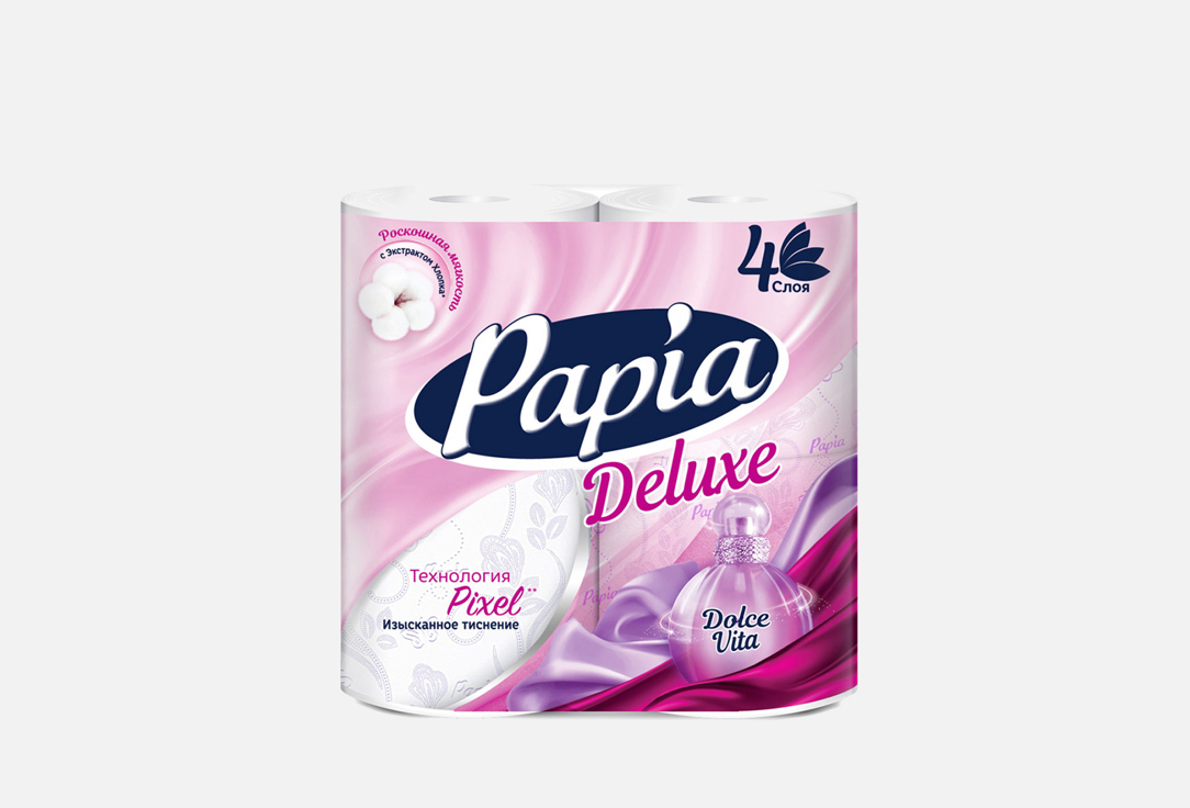 Изображение товара Туалетная бумага Papia Deluxe Dolce Vita 4 слоя с ароматом парфюма
