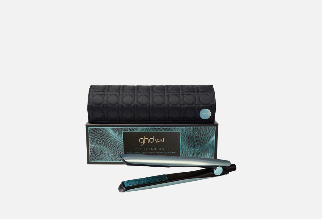 Стайлер для укладки волос в термостойкой сумке GHD Gold styler Limited edition glacial blue 