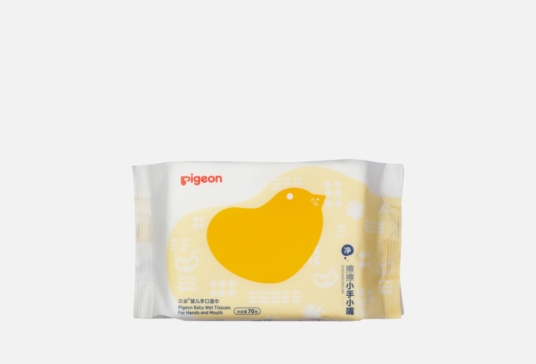 

Салфетки влажные для рук и рта детские PIGEON, Детские 70 шт