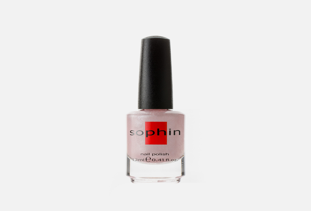 Лак для ногтей Sophin Sand Effect 0266 Нежный бело-розовый с серебристым шиммером