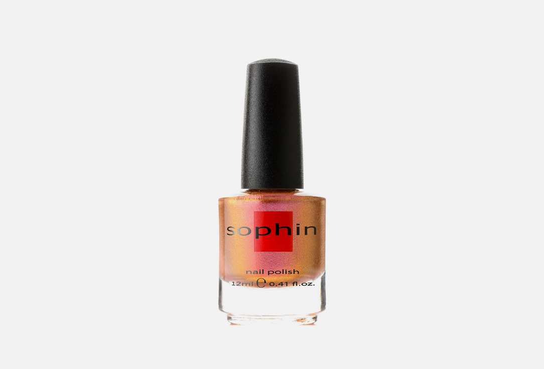 Лак для ногтей Sophin Chrom&Chromatic 0332 Бронзовый с красно-розовым отливом металлик с большим количеством шиммера
