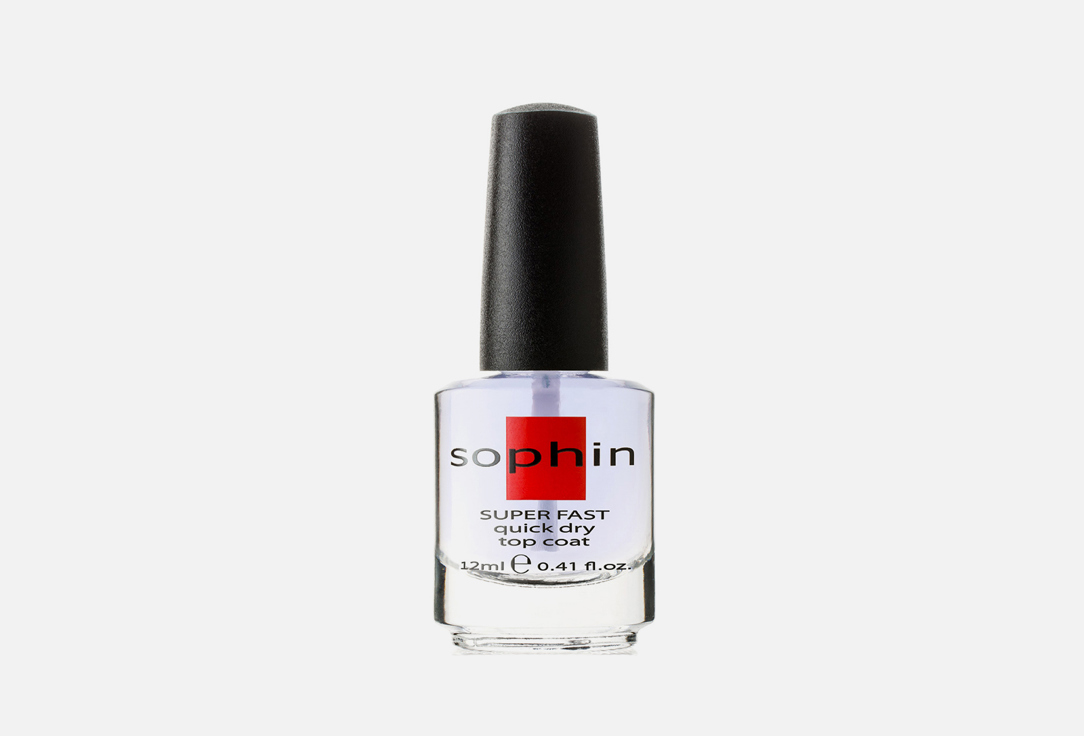 

Супер сушка закрепитель лака SOPHIN, Прозрачный, Super fast quick dry top coat 12 мл