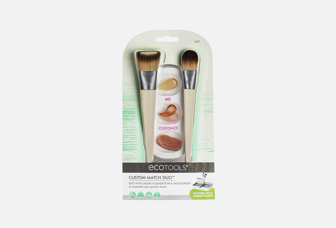 Набор кистей ECOTOOLS Custom Match Duo 2 шт набор кистей для макияжа ecotools new natural blush highlight duo 1 шт