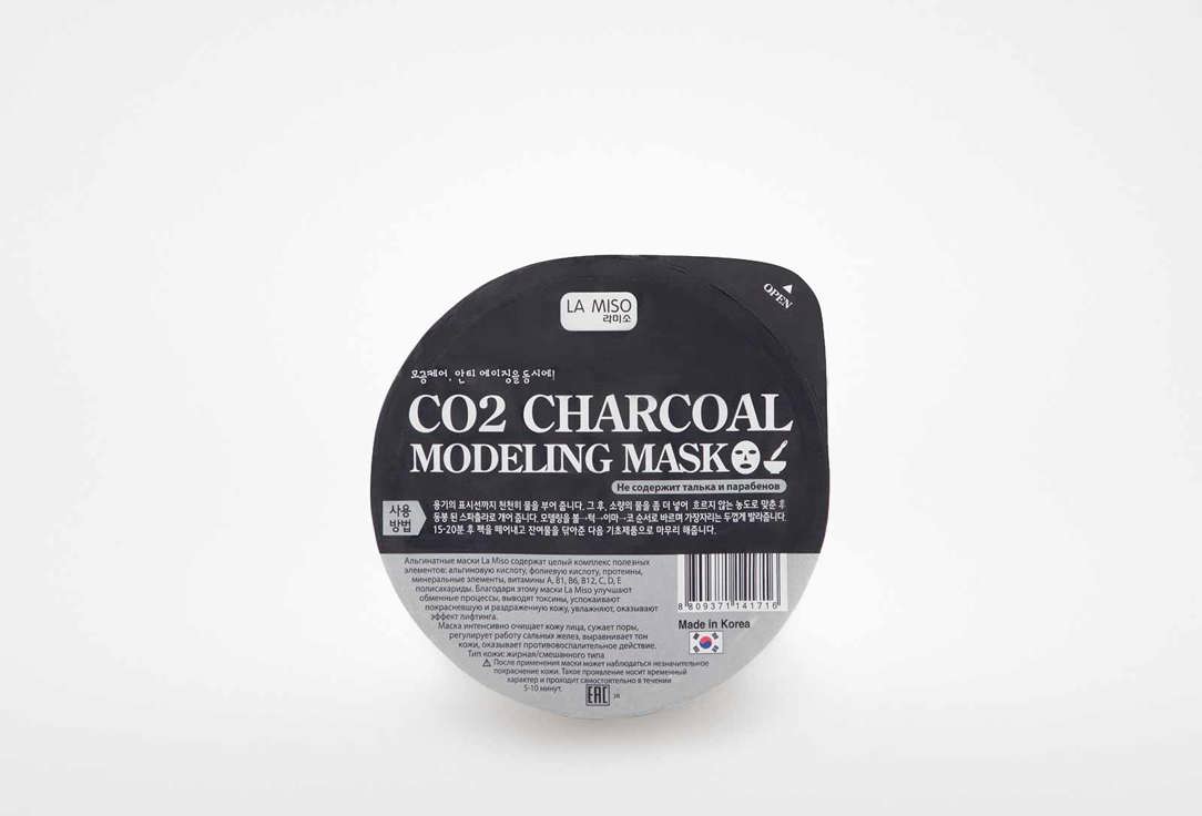 Маска альгинатная с углем на основе o2 La Miso o2 charcoal modeling mask 