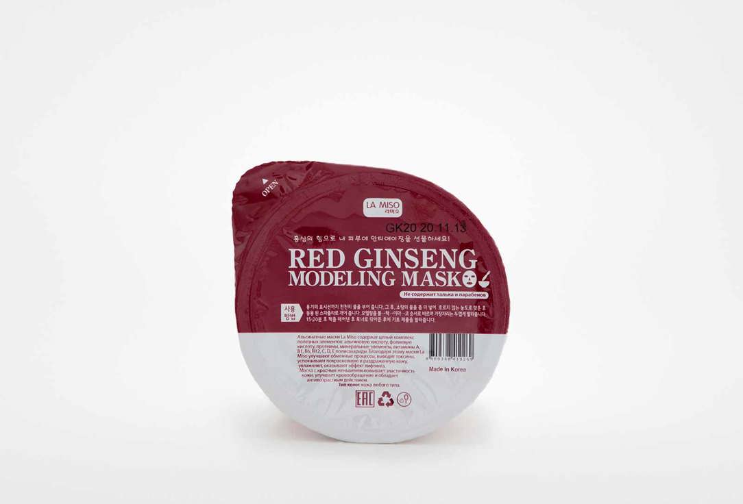 Маска альгинатная с красным женьшенем La Miso red ginseng modeling mask 