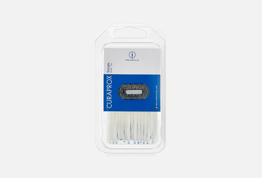 зубная нить curaprox с держателем 30 штук Нить межзубная с пластиковым держателем 30шт CURAPROX Flosspic 30 шт