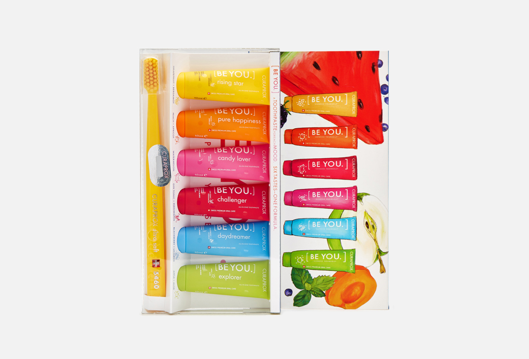 Изображение товара Набор: 6 зубных паст и зубная щетка CURAPROX Be You Mix set