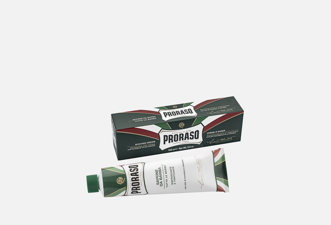 Освежающий крем для бритья PRORASO Shaving Cream Refreshing And Toning 150 мл средства для бритья proraso бальзам после бритья освежающий с маслом эвкалипта и ментолом