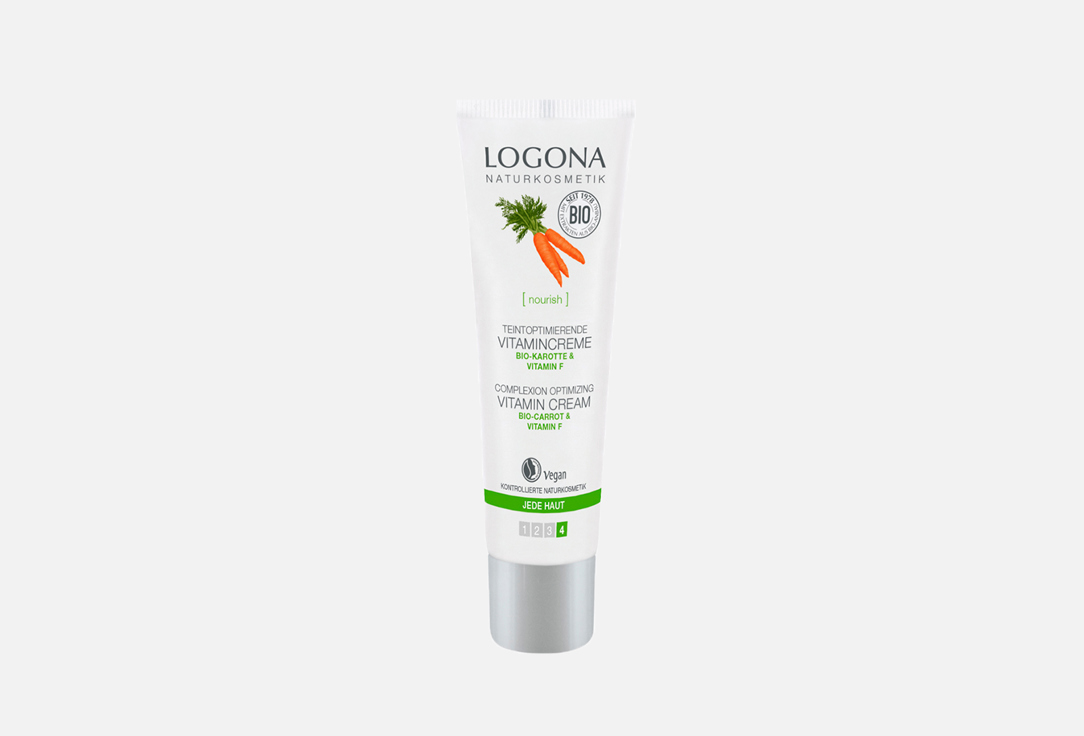 Витаминный крем с Био-Морковью и Витамином F для улучшения цвета лица LOGONA Complexion Optimizing Vitamin Cream 