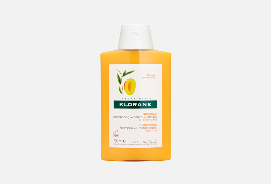 Увлажняющий шампунь для волос KLORANE with mango butter 