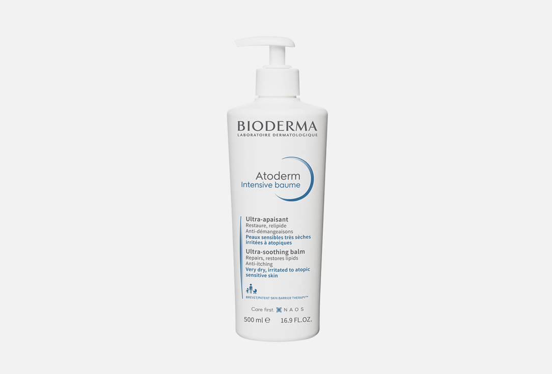 Бальзам BIODERMA Atoderm Intensive Baume Ultra-soothing Balm 500 мл бальзам для сухой и атопичной кожи лица и тела восстанавливающий atoderm bioderma биодерма 500мл