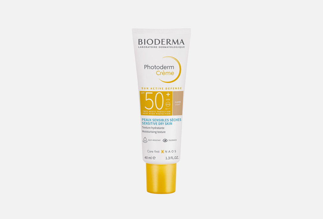 Солнцезащитный тональный крем Spf 50+ BIODERMA Photoderm Crème 40 мл солнцезащитный крем для лица и шеи photoderm creme spf50 pa 40мл