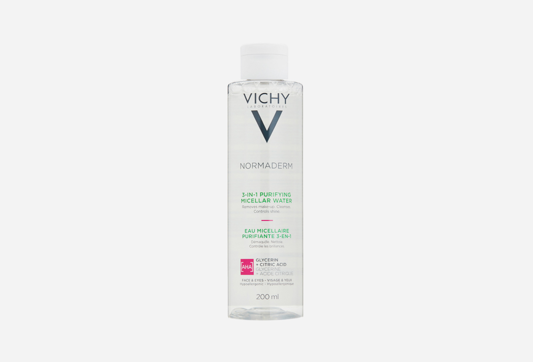 Мицеллярная вода VICHY Normaderm 200 мл очищающий лосьон sismetica для проблемной кожи лица