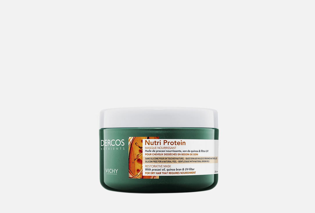 Восстанавливающая маска для секущихся и поврежденных волос VICHY DERCOS NUTRIENTS NUTRI PROTEIN 250 мл восстанавливающий шампунь vichy dercos nutrients nutri protein 250 мл