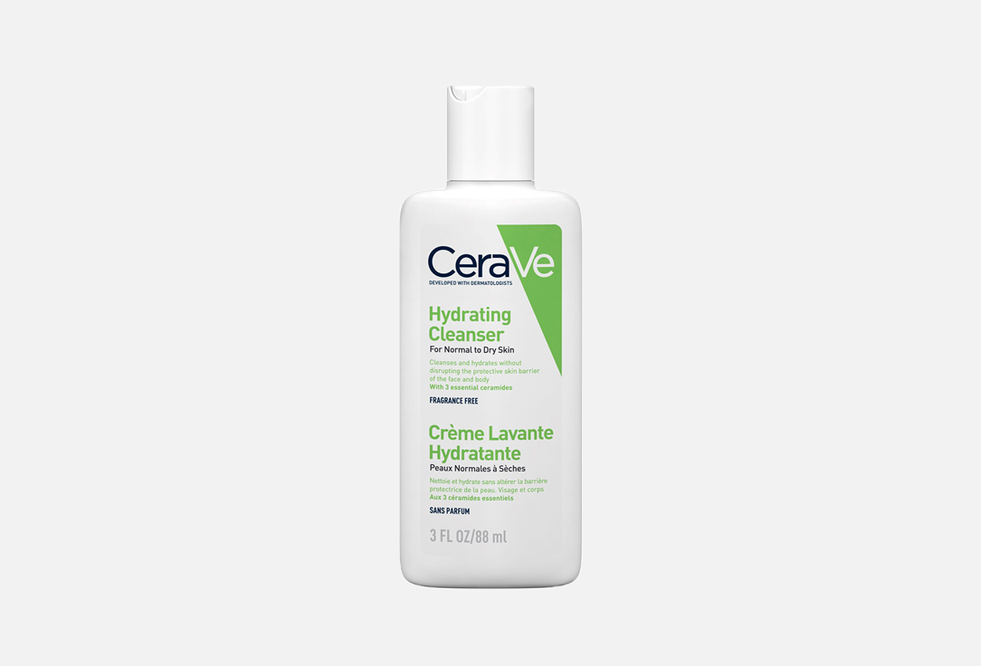 Увлажняющий очищающий крем-гель для нормальной и сухой кожи лица и тела CeraVe Hydrating Cleanser 