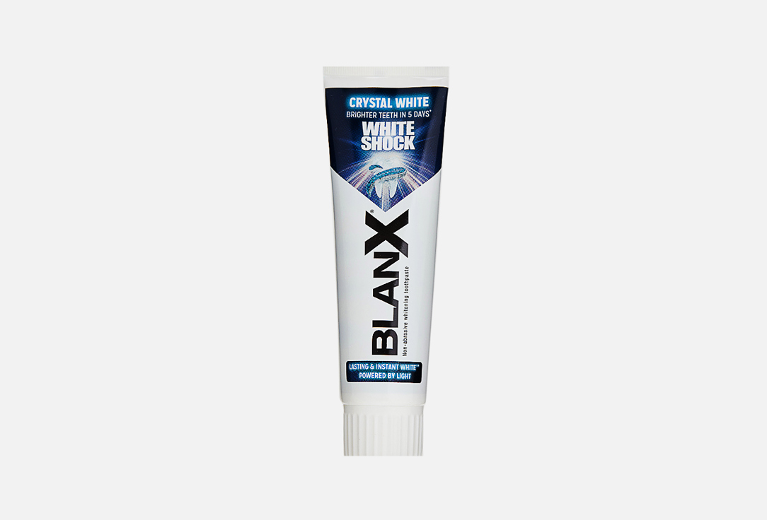 Зубная паста мгновенное отбеливание BLANX White Shock Crystal White 75 мл отбеливающая зубная паста blanx advanced whitening 75 мл