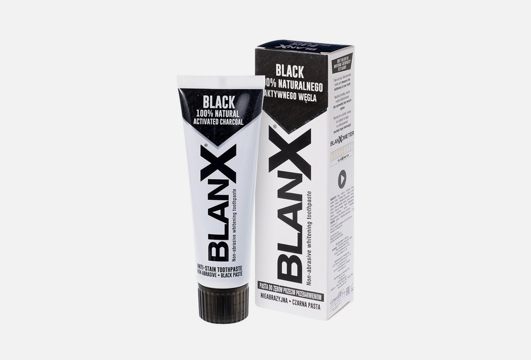 Паста отбеливающая с древесным углем BLANX Black Charcoal 75 мл отбеливающая зубная паста blanx advanced whitening 75 мл