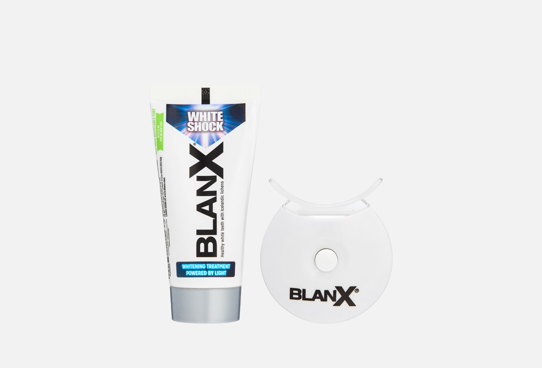 

Паста отбеливающая со свето-активатором BLANX, White shock treatment + Led Bite 50 мл