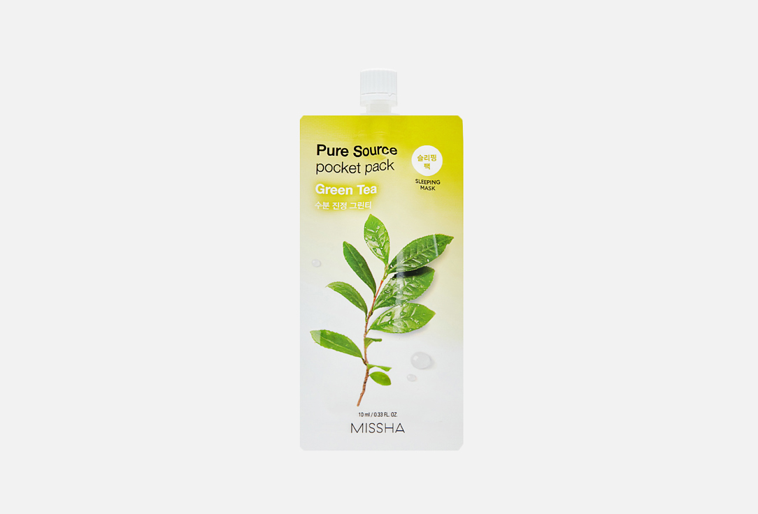 Ночная маска с экстрактом зеленого чая MISSHA Pure Source Pocket Pack green tea 10 мл фото