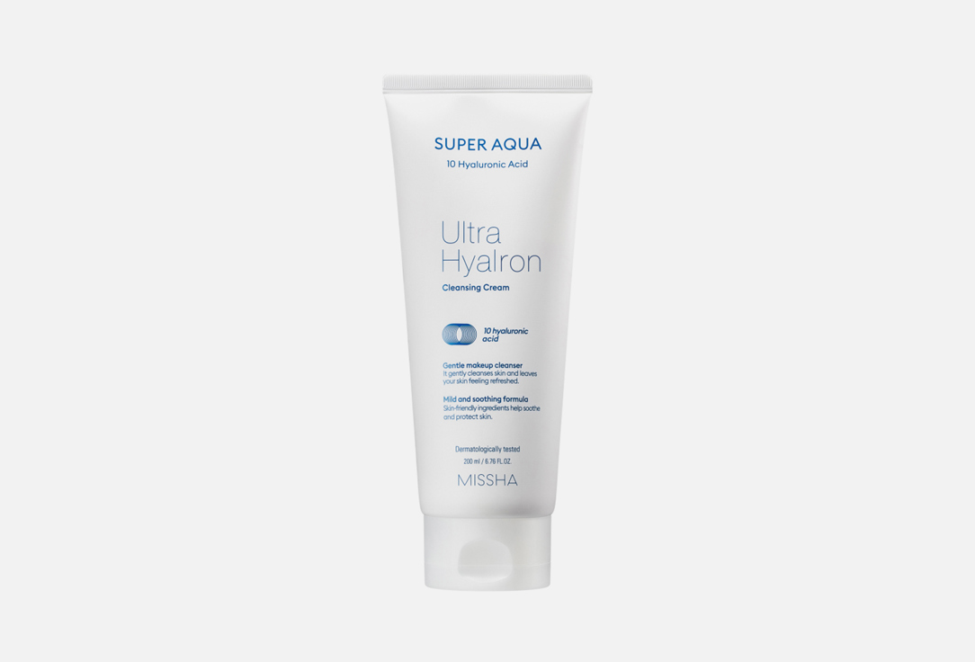 Кремовая пенка для умывания и снятия макияжа Missha Super Aqua Ultra Hyalron Cleansing Cream 