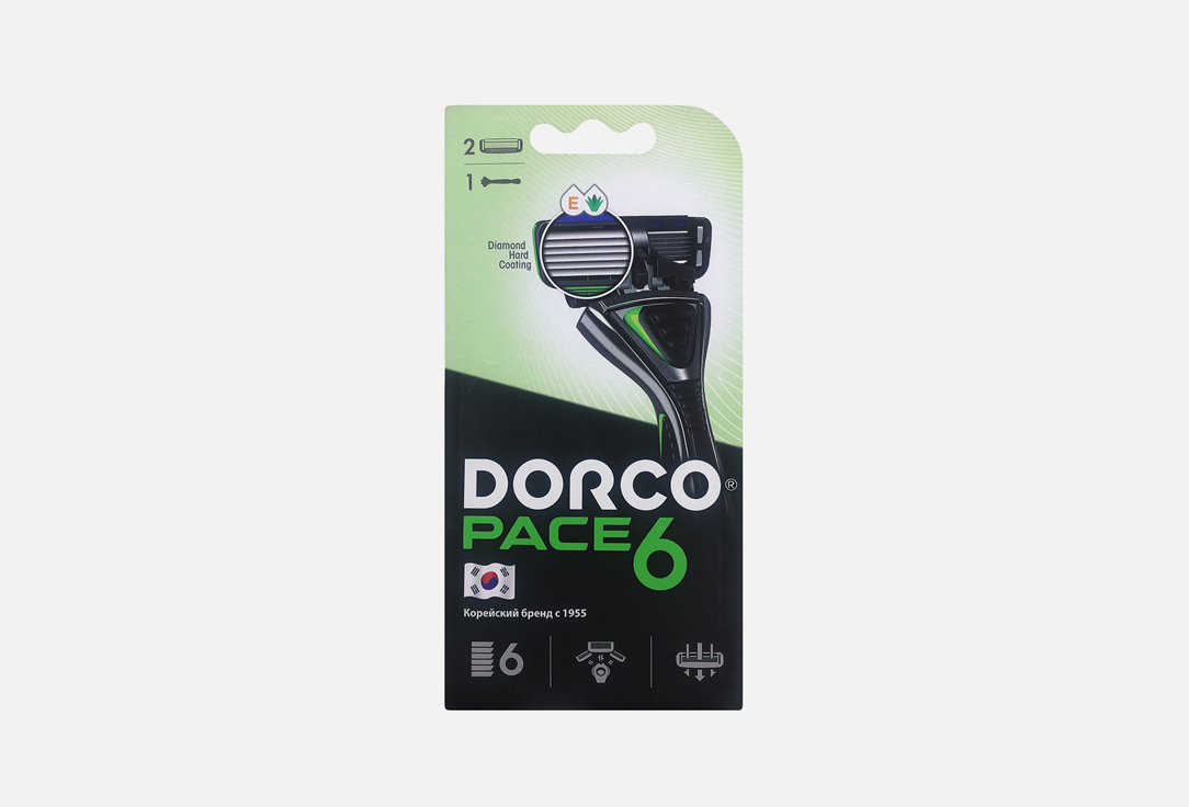 Станок для бритья + 2 сменные кассеты DORCO Dorco Pace6 1 г кассеты для бритья dorco dorco pace6 4 шт
