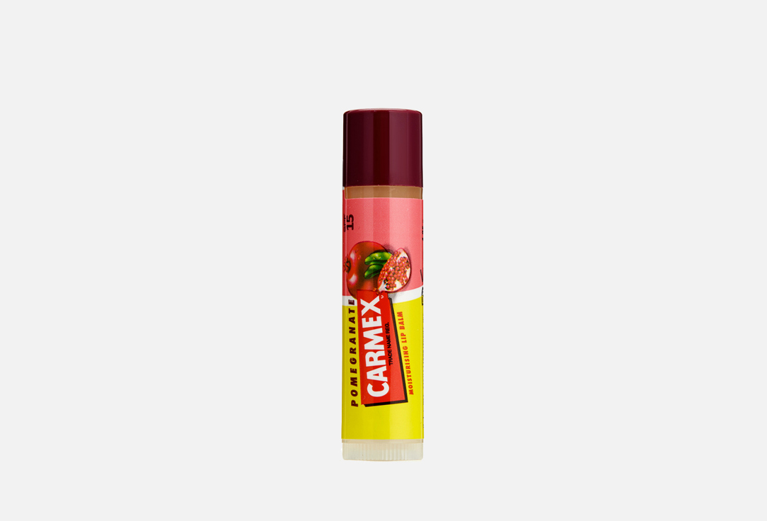 Бальзам для губ CARMEX Pomegranate 4.25 г солнцезащитный и увлажняющий бальзам для губ spf 15 с запахом граната стик в блистере carmex