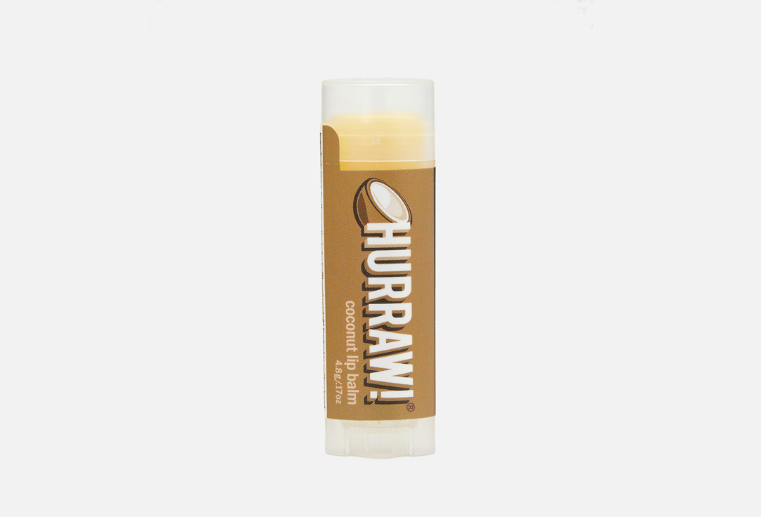 Натуральный увлажняющий питательный бальзам для губ HURRAW!  Coconut Lip Balm 