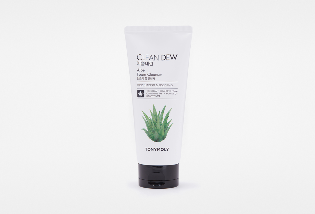 Пенка для умывания TONY MOLY Clean Dew Aloe Foam Cleanser 180 мл очищающий крем для тела массажный с экстрактом алоэ aloe clean