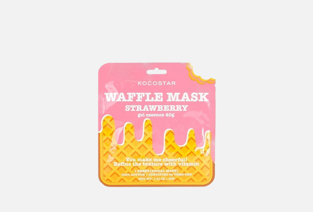 Тонизирующая вафельная маска для лица с экстрактом клубники Kocostar Waffle Mask Strawberry 