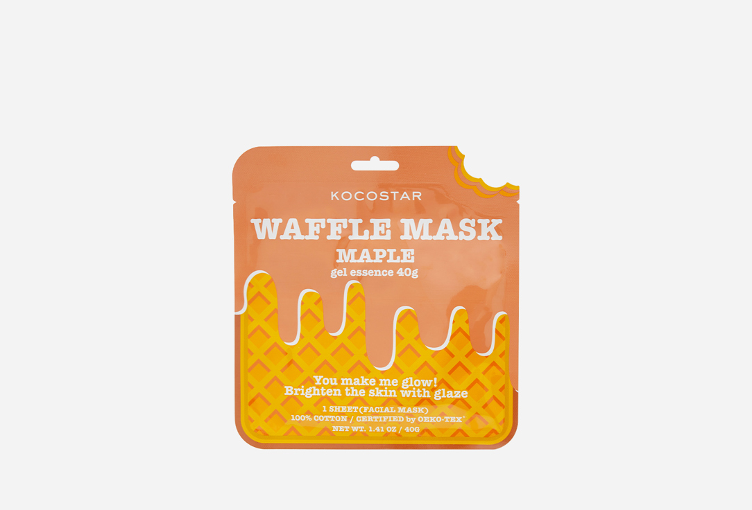 плёночная маска для лица kocostar collagen 50 мл Омолаживающая вафельная маска с экстрактом кленового сиропа KOCOSTAR Waffle Mask Maple 1 шт