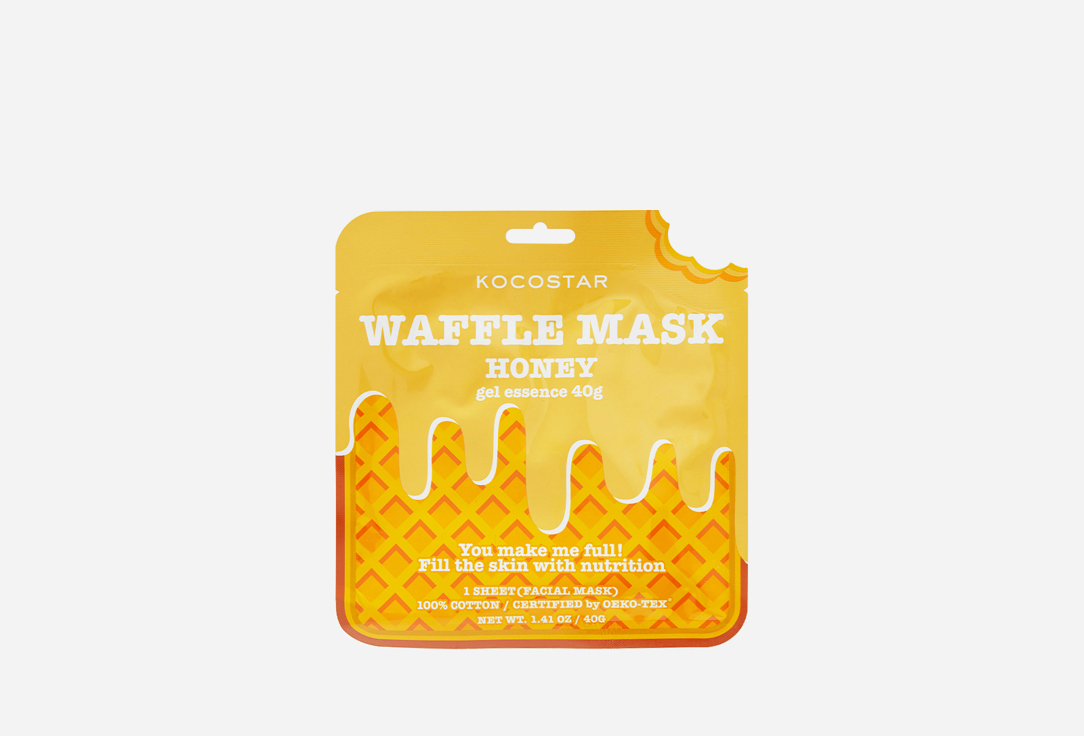 Питательная вафельная маска для лица с экстрактом мёда Kocostar Waffle Mask Honey  