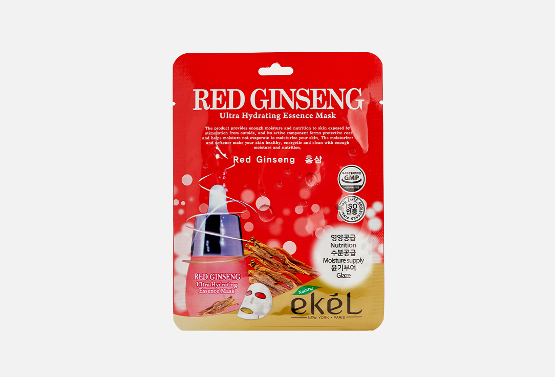 Тканевая маска для лица с экстрактом красного женьшеня Ekel Mask Pack Red ginseng -