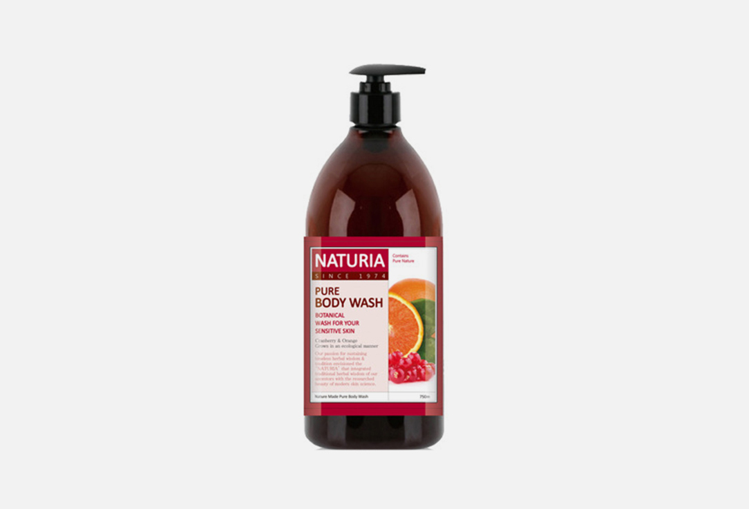Гель для душа КЛЮКВА и АПЕЛЬСИН NATURIA Pure Body Wash Cranberry & Orange 750 мл гель для душа naturia body wash fig pulp 750 мл
