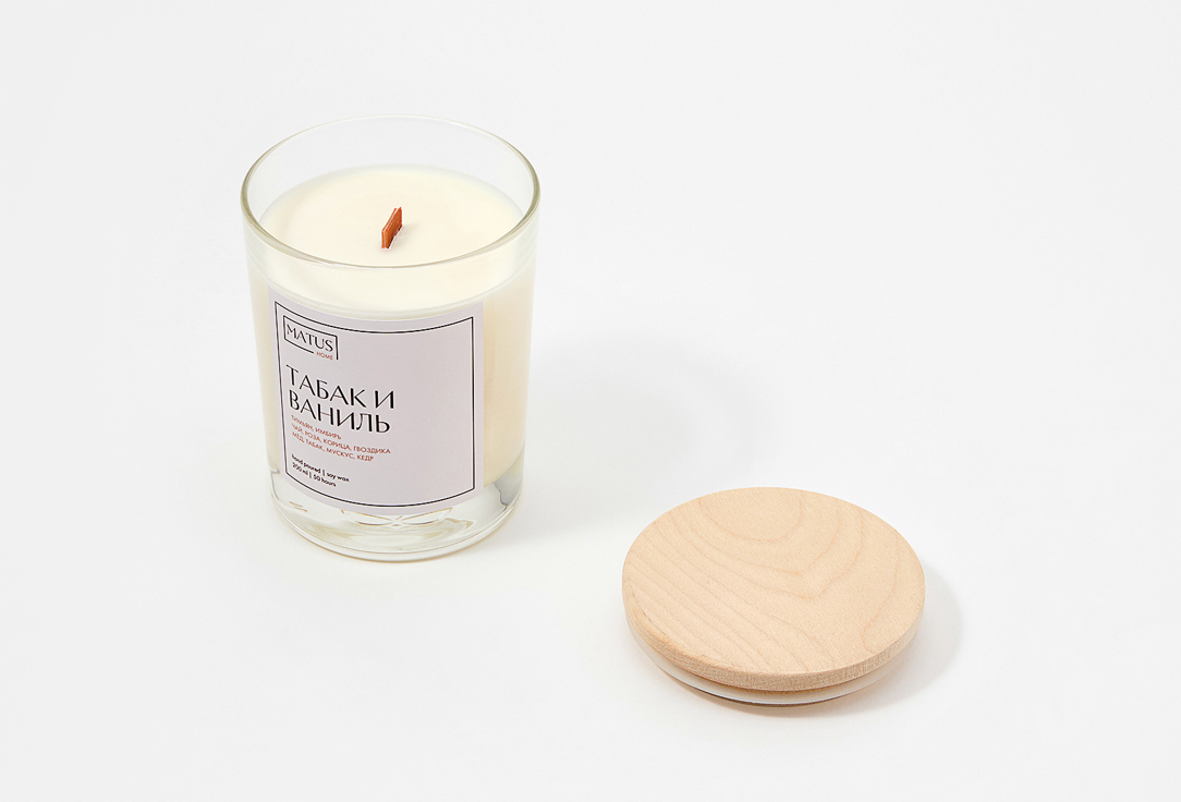 

Ароматическая свеча MATUS HOME, Белый, Пачули 100 мл
