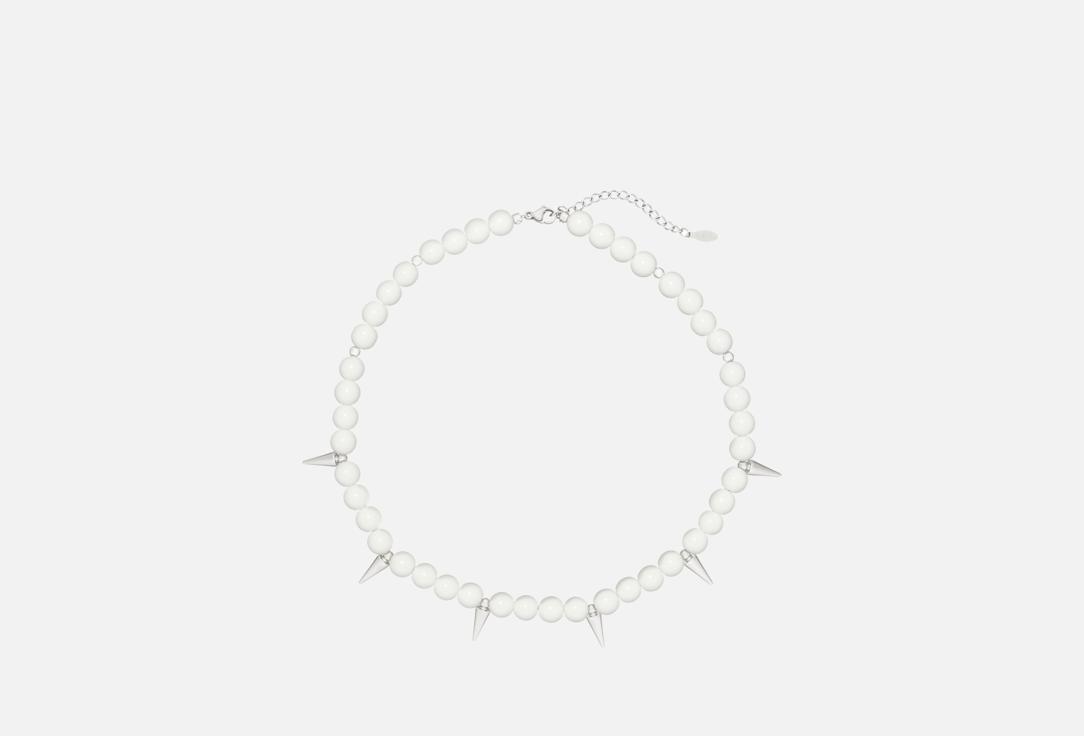 Necklace spikes with white agate 1 шт