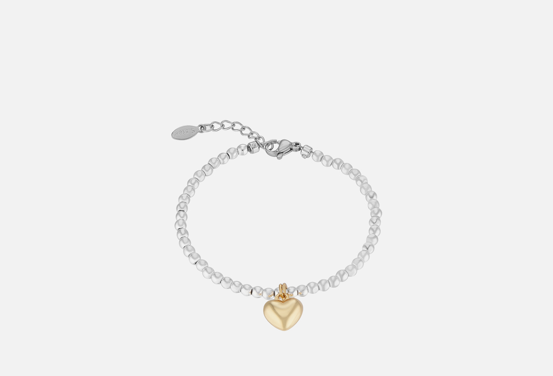 браслет БРАСЛЕТ BAR Bracelet bicolor with a gold heart 1 шт