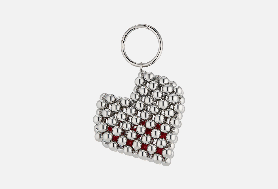 Изображение товара Брелок KRIVOKOSO HEART silver стильный аксессуар для ключей и сумок