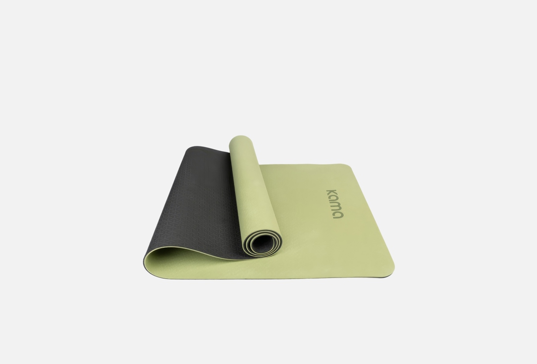 Коврик для йоги и фитнеса KAMA Mat grey green 1 шт