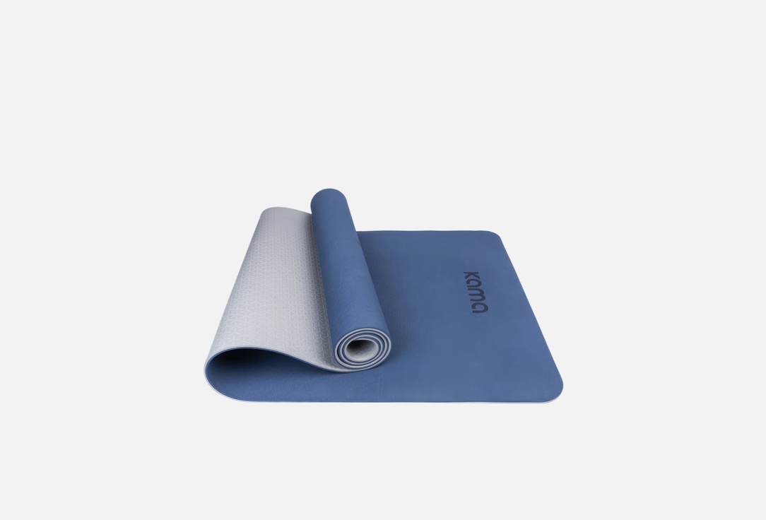 Коврик для йоги и фитнеса KAMA Mat grey dark blue 1 шт