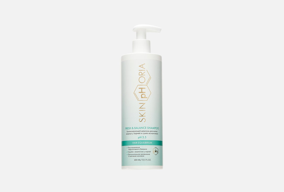 балансирующий шампунь для волос SKINPHORIA Fresh & Balance Shampoo 400 мл